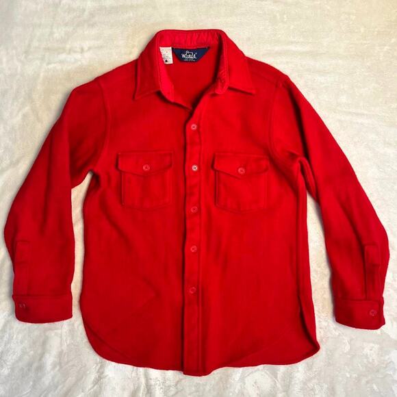 Vintage Woolrich Button Up Shirt Mens M Wool Blend Mid Layer Hunting Ice Fishing - Picture 1 of 8